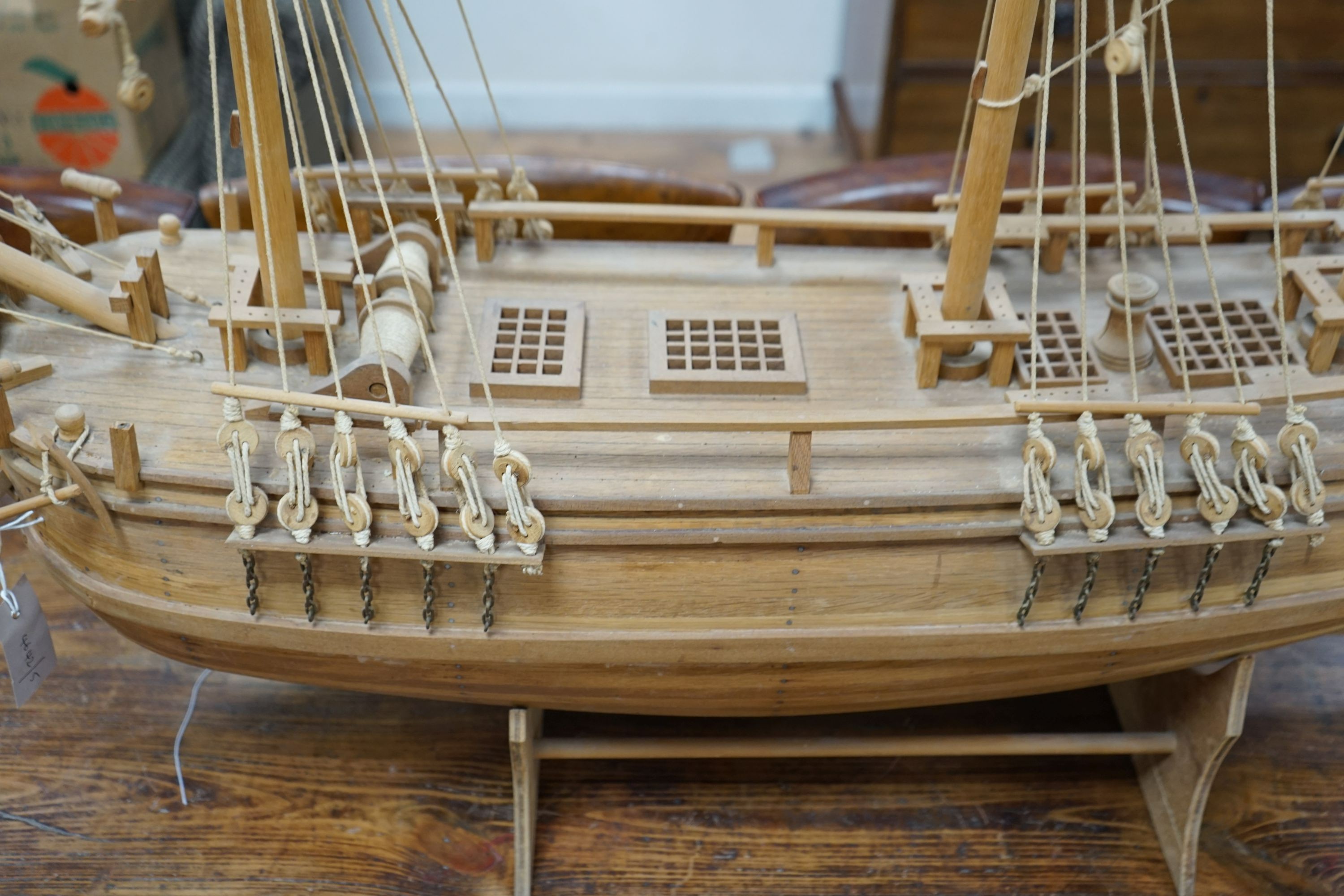 A large scratch built model of The Bounty, length 128cm